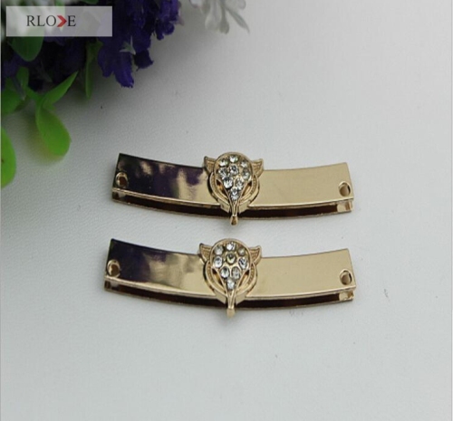 Design clothes decorative rectangle gold metal corner protect with diamond RL-BCP23