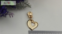 Luxury gold 5# heart shape metal puller slider RL-ZP007