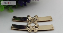 Clothing collar knot bow shape decorative gold metal corner protect RL-BCP22