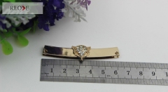 Design clothes decorative rectangle gold metal corner protect with diamond RL-BCP23