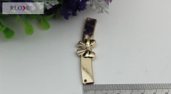 Clothing collar knot bow shape decorative gold metal corner protect RL-BCP22