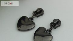 Handbag fittings cute heart shape copper teeth metal slider puller RL-ZP008(Large)