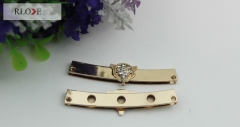 Design clothes decorative rectangle gold metal corner protect with diamond RL-BCP23