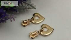 Luxury gold 5# heart shape metal puller slider RL-ZP007