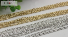 Design simple 3mm light gold iron metal chains for purse RL-BMC02