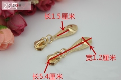 No.25 US standard gold plated custom zipper puller for clothing/bags RL-ZP024-25#