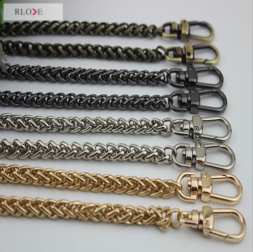 Fashion handbag strap accessories metal clasp hooks with purse twist chains RL-BMC012