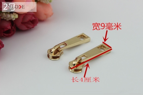 No.2 Custom Gold Metal Zipper Pulls RL-ZP024-2#