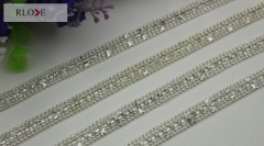 Shiny silver diamond decorative iron purse metal chain RL-BMC016