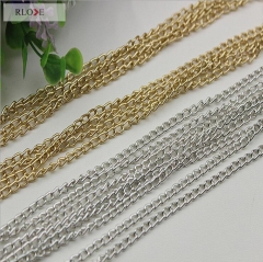 Design simple 3mm light gold iron metal chains for purse RL-BMC02