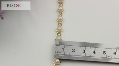 Handbag accessories pearl decorative gold metal shoulder chain RL-BMC026