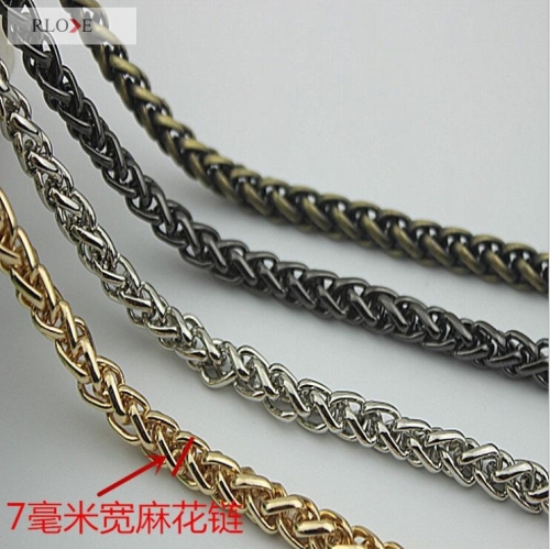 Single sell gold & gunmetal color 1M length purse metal chain RL-BMC032