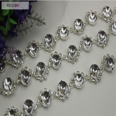 Hardware accessories shiny silver diamond metal chain for bag RL-BMC023