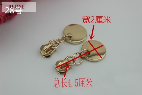 No.28 Wholesale price zinc alloy gold zipper puller with slider RL-ZP024-28#