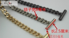 8mm high-grade multi-color metal flat chain for purse RL-BMC06