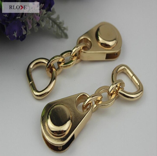 DIY bag accessories light gold metal zipper puller with slider RL-ZP025