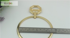Unique design round shape purse decoration accessories metal handle for handbag RL-HBH019