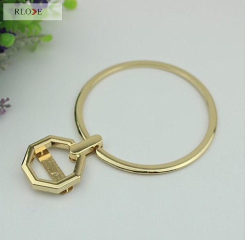 Unique design round shape purse decoration accessories metal handle for handbag RL-HBH019