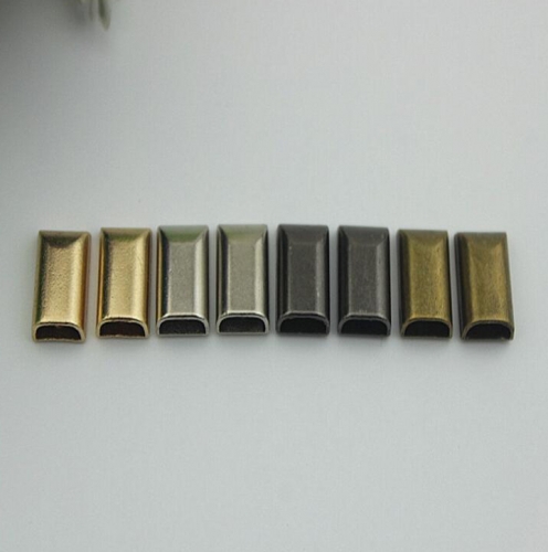 Zinc alloy plated metal zipper & strap end caps and clips RL-HCEC004
