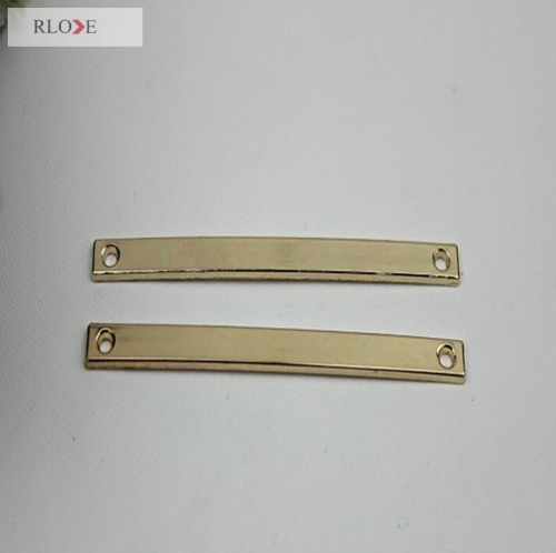 Custom made 7X0.5cm gold metal blank shoelace charms for shoes decoration buckles RL-SIP019