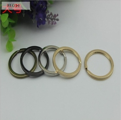 Shiny gold 29mm round flat key rings RL-KR004