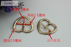 Lovely heart shape design gold metal pin buckles for garment/shoes RL-BPB028