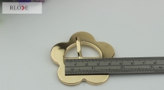 Garment hardware flower shape gold metal belt pin buckles RL-BPB024