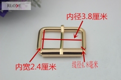 Manufacturers custom 38mm gold plated metal iron pin buckles RL-BIPB005