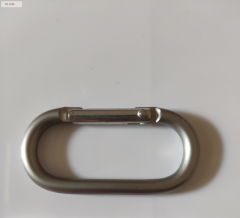 Novelty design oval ring silver aluminum metal carabiner snap hook RL-CH033