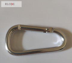Cheap silver color d shape carabiner metal snaps spring hook RL-CH009