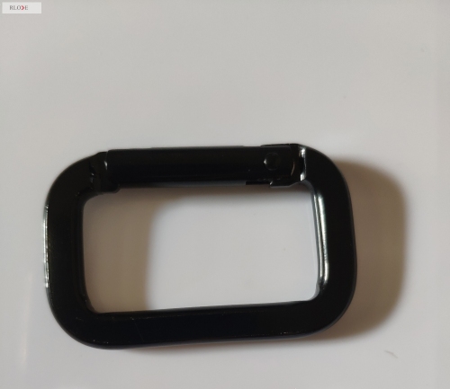 Bulk Sale Square Snap Key Cheap Aluminum Black Carabiner Hook without Lock RL-CH038