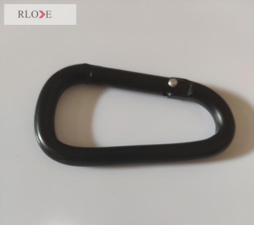 Black swivel aluminium safety carabiner d hooks RL-CH011