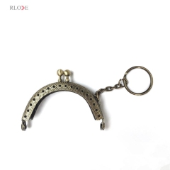 wholesale Custom 6.5cm semicircle Mini coin metal purse frame with key ring RL-PMF0014
