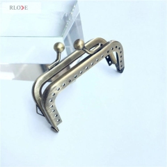 GuangZhou Wholesale 7.5cm Square Smooth Ball Beads Bag Accessories Kiss Clasp Coin Metal Purse Frame RL-PMF0060