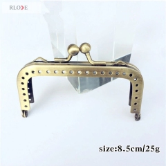 Wholesale Bag Part Square Hole Glossy Kiss Clasp Coin Clutch Cheap Handbag Hardware RL-PMF0130