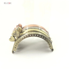 8.5cm Heart Shape Bag Accessories Sew In Metal Kiss Clasp Metal Purse Frame RL-PMF0098&0105