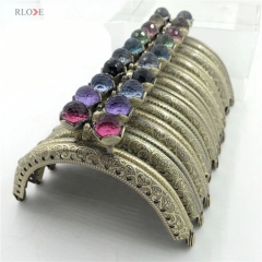 Wholesale 85MM metal purse frame for bag parts embossed lotus head purse frame RL-PMF0125