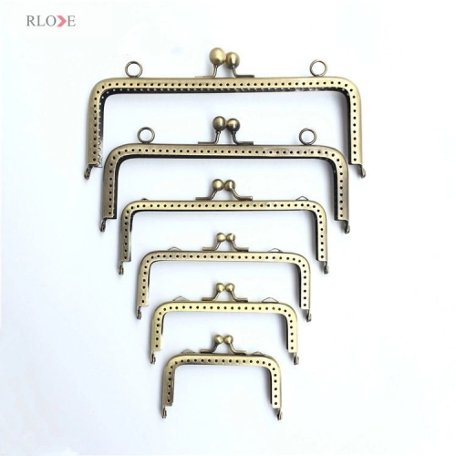 wholesale high quality square smooth clutch kiss lock bag metal frame RL-PMF0114&0119