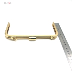 Bag Hardware Accessories Custom Wallet Metal Purse Frame Light Gold With D Rings 20.3 x 10 CM