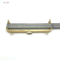 22.7 x 7.5CM Handbag Decorative Rectangle Head Lock Light Gold Clutch Purse frame For Bag Accessories