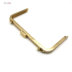 Bag Hardware Accessories Custom Wallet Metal Purse Frame Light Gold With D Rings 20.3 x 10 CM