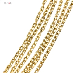 Custom Made Bag Hardware 1 Meter Aluminum Light Gold Metal Chain For Handbag Accessories 3.66MM Thickness