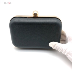 Small Style Rectangle Shape Evening Bag Plastic Box Metal Frame Light Gold Round Head Lock 15.9 X 9.85 CM