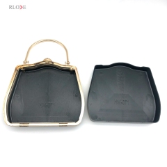 Irregular Rectangular Iron Clutch Metal Frame Plastic Shell Bag Fittings Scalloped Shell Head With Diamonds