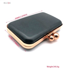 Exquisite Design Rose Gold Double Ball Head Fashion Purse Metal Frame Box Bag Accessories 12 x 20 CM