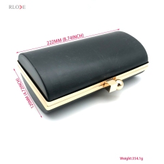 22.2 X 12 CM Light Gold Plastic Box Clutch Purse Metal Frame Round Square Head Lock For Evening Bags 1 order