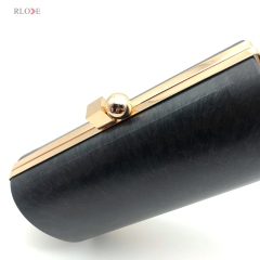 22.2 X 12 CM Light Gold Plastic Box Clutch Purse Metal Frame Round Square Head Lock For Evening Bags 1 order