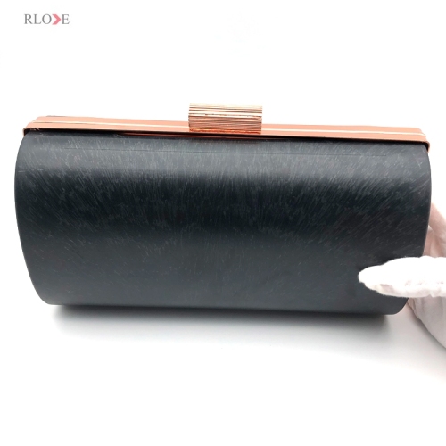 Design Rose Gold Iron Purse Clutch Bag Metal Frame Plastic Box Horizontal Pattern Rectangular Shape Head