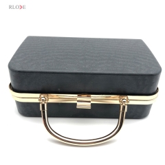 Thick Model Light Gold Herringbone Head Bag Metal Frame Black Plastic Shell Semi-Products Purse Box Accessories