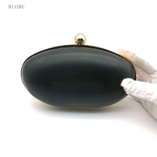 Handbags Accessories Custom Small Model Oval Shape Purse Frame Plastic Box Clutch Bag Iron Clip Light Gold